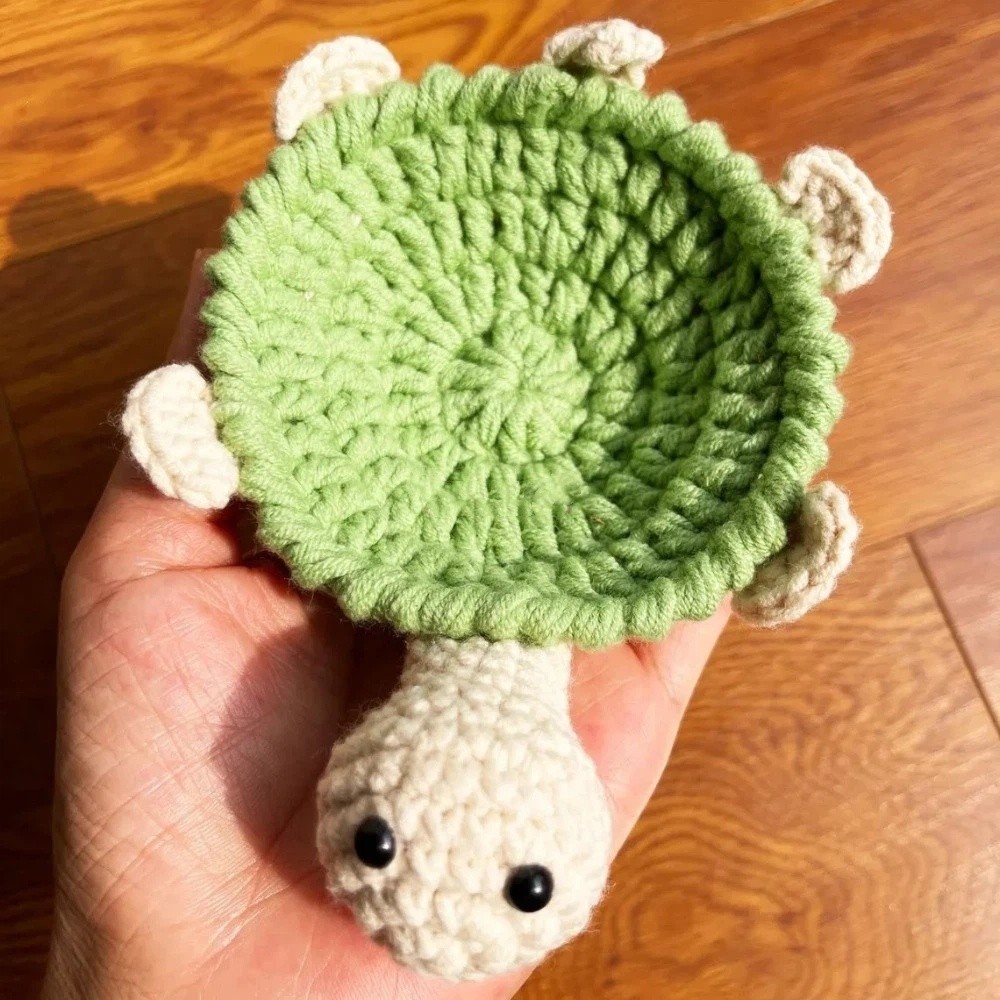Water Dish Reptile - Lustiger Gehäkelter Schildkröten-Untersetzer, Handgewebte Hitzebeständige Gestrickte