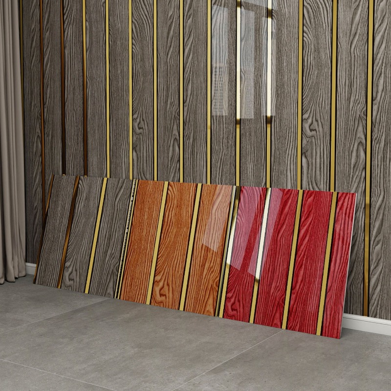 Luxuriöse Holzmaserung-Wandpan – Pvc Panel Background Bewertung und Preis